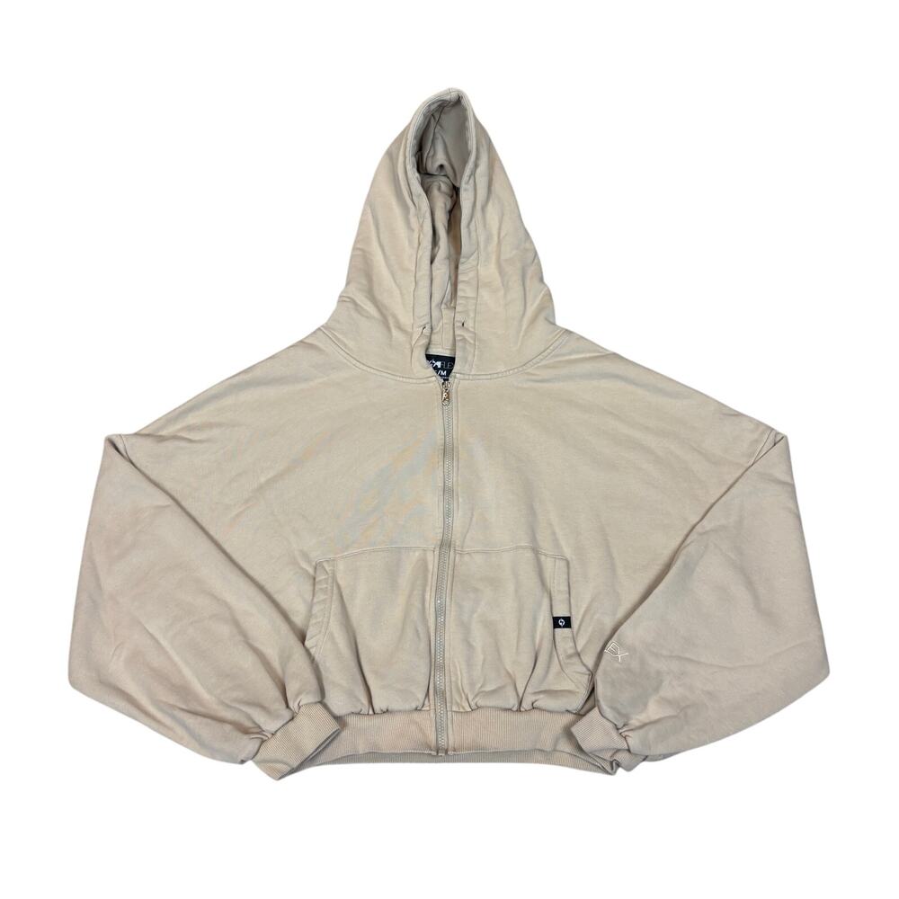 Popflex Full Zip Cloud Cropped Hoodie Women's S/M Minimalist Loungewear